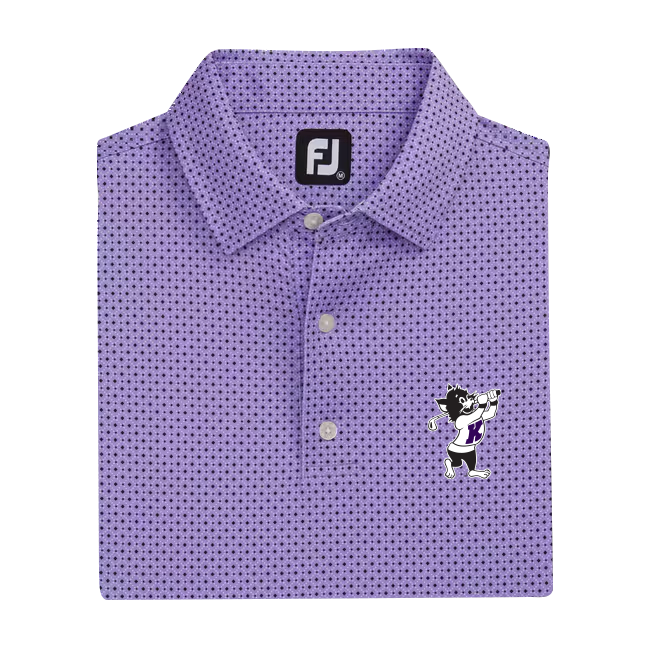 FootJoy Dot Geo Print Lisle Polo (Violet/Black/White)