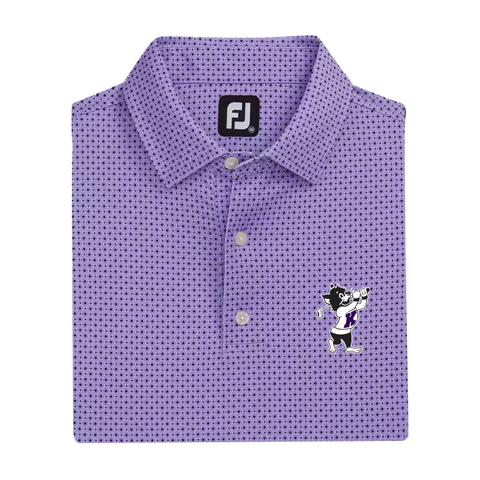 K-State FootJoy Dot Geo Print Lisle Polo (Violet/Black/White)