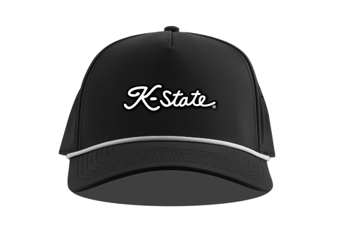 K-State Golf Script Branded Bills 5 Panel Rope (Black)