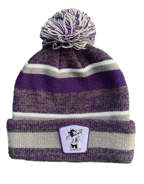 K-State Golfing Willie Willie Pom Beanie (Grey/Purple)